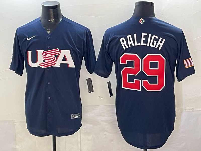 Men 2026 World Cub USA #29 Raleigh Blue Nike MLB Jersey style 01->more jerseys->MLB Jersey